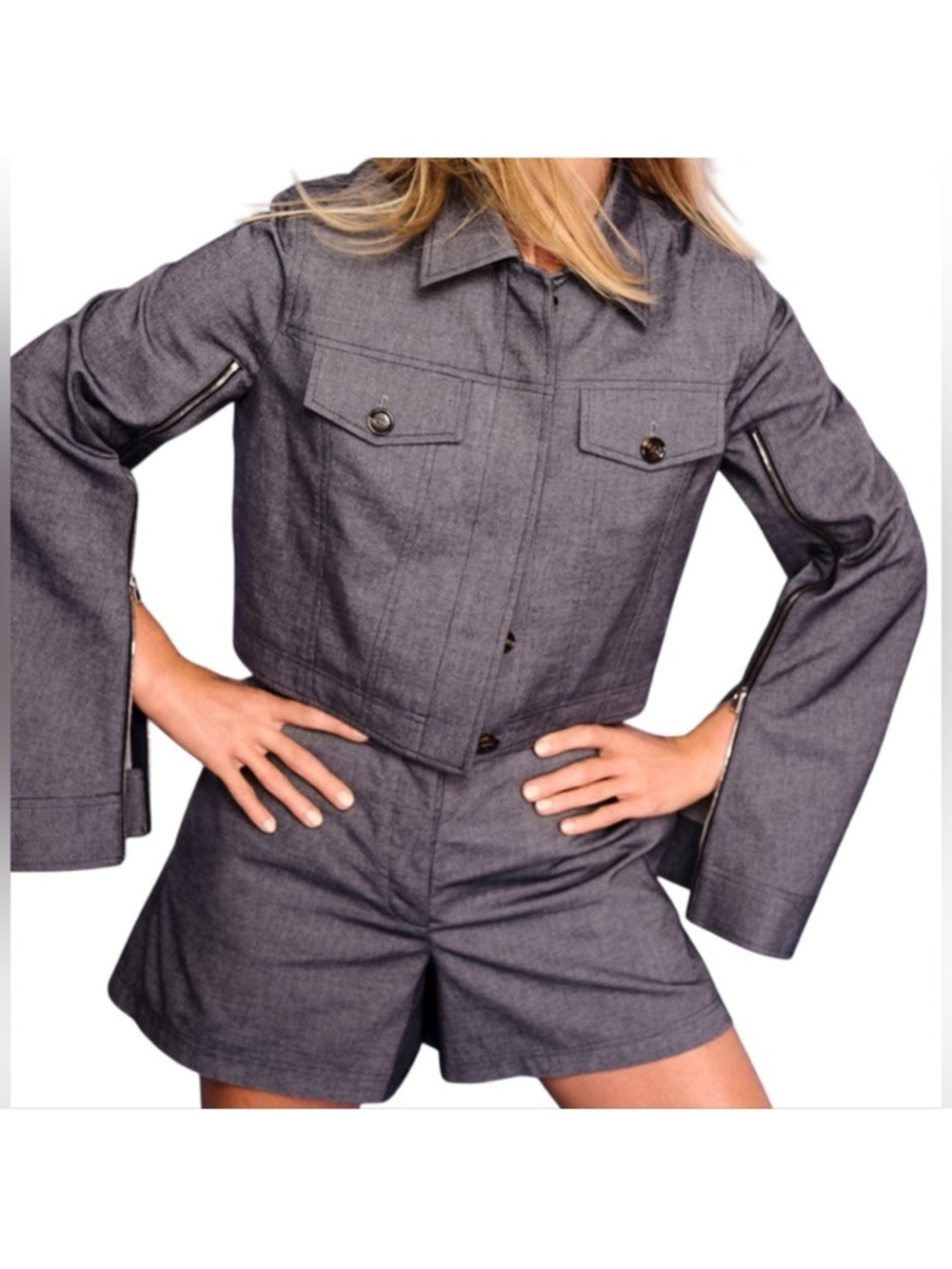 ADEAM x Carolyn Murphy Yama Jacket in the color Dark Indigo